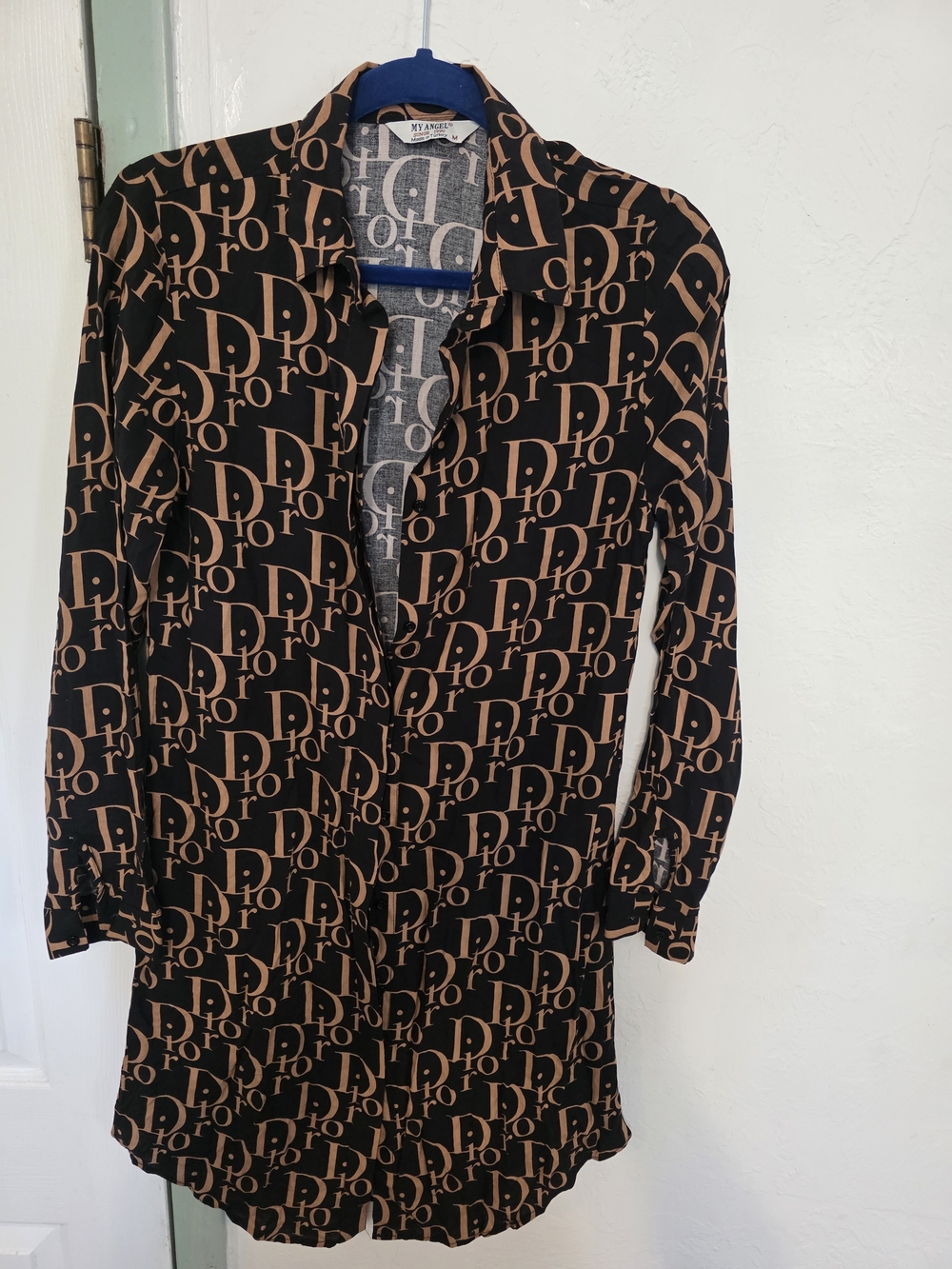 Women's Black & Tan Logo Shirt Dress